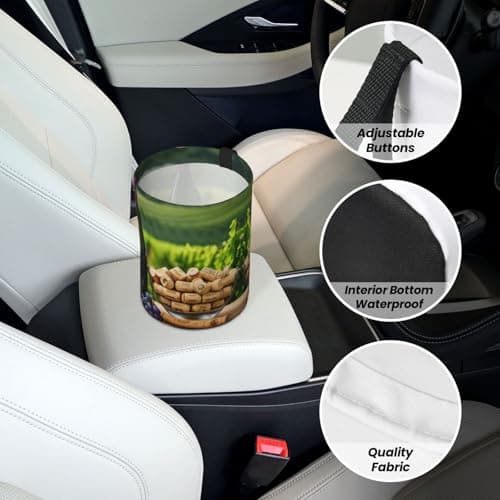 MDATT Wine Bottle Corks Grapes Car Trash Can Leak-Proof Organizer For Long Road Trips And Family Vacations — view 6