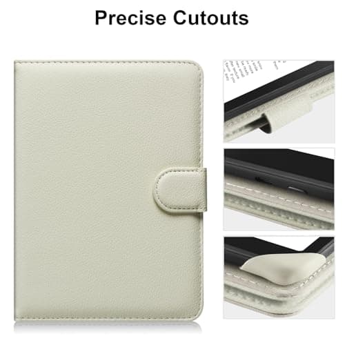 HoYiXi Universal Case for 6-inch Kindle eReader Compatible with Kobo/Voyaga/Pocketbook/Tolino E-book reader,6'' eReader Protective Cover with Built-in Card Slot,Black (Rice white, 6 inch) — view 6