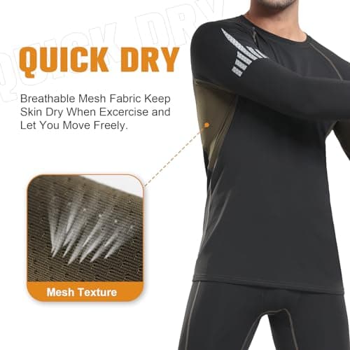 YUTYTH Thermal Underwear Mens Set, Breathable Long Johns for Men Thermal — view 4