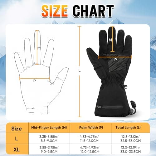 COZII Heated Gloves Rechargeable, 7.4V Electric Heated Gloves for Men Women Fast Heating, 3 Heat Settings & Touchscreen, Winter Hand Warmers Gloves for Sports, Cycling, Skiing — view 6
