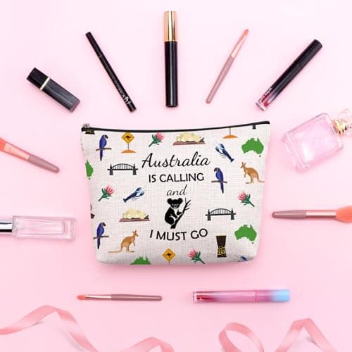 Australia Trip Gift Makeup Organizer Bag Austria Landmarks Gift Australian Vacation Lover Cosmetic Bag Travel Themed Gifts for Best Friend Sister Graduation Christmas Birthday Gifts Travel Pouch — view 6