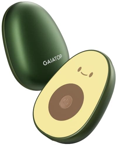 Gaiatop Hand Warmers Rechargeable 2 Pack, Magnetic 3 Settings Fast Heating Avocados Shape, Electric Portable Pocket Heater, Reusable Hot Hands Gifts for Women Men Outdoor Camping (Smiling Expression)