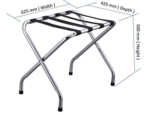VINN DUNN Folding Luggage Rack Suitcase Stand,nylon webbing strap,Chrome Stainless Steel — view 2