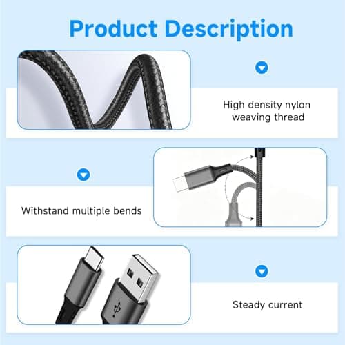 2 Pack 3 in 1 Fast Charging Cable USB to Type C Micro USB iOS Connector — view 3