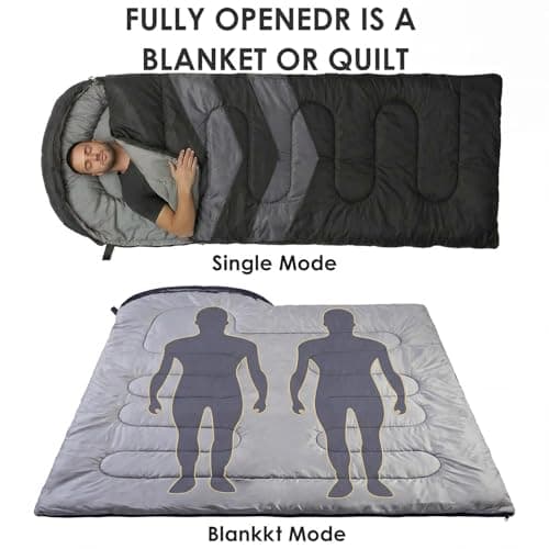OFFASST Winter Sleeping Bag -15 °C to 0 °C, Winter Sleeping Bag Outdoor for Adults and Children - Ultra Light Camping Sleeping Bags with Compression Bag, Lightweight and Warm as a Blanket Sleeping Bag — view 4