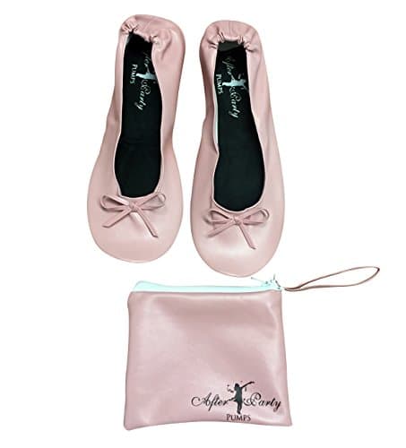 After Party Pumps® Tickled Pink Size UK 7-8 Ladies Roll Up Shoes Fold Up Pumps Foldable with Carrier Pouch — view 2
