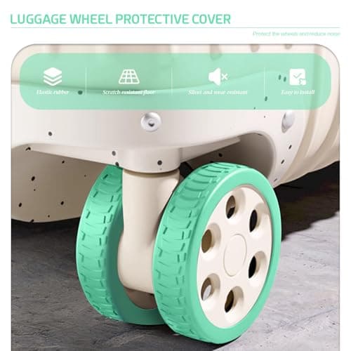 YMWALK 8 Pack Silicone Luggage Wheel Covers, Durable Anti-Scratch Travel Suitcase Wheel Protectors, Portable 2 Inch Luggage Spinner Wheel Covers Mute for Most Caster Wheels (Mint color) — view 3
