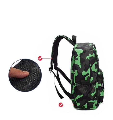 Varsany Children’s Green Camo Backpack Girls Boys, Rucksack Bag, Perfect for Back to Kids School or PE, Gifts and Travel — view 6