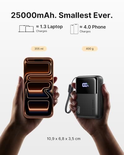 INIU Laptop Power Bank, Smallest 25000mAh 100W Fast Charging Battery Pack — view 3