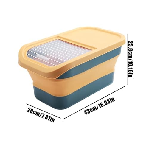 Pet Food Storage Foldable Hinged Lid Wheels Feeding Pet Supply — view 5