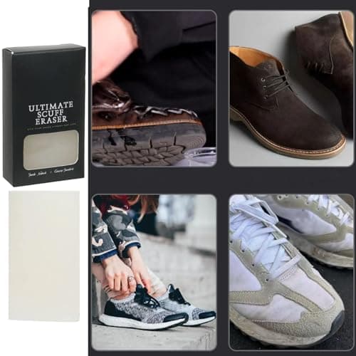 Shoe Cleaning Eraser, Instant Polishing Scrubber Tool, Compact Size Quick Stain Removal Sturdy Rubber Multi Block Footwear Care Accessories with Manual Action White Item Dirt Lifter for Travel — view 5