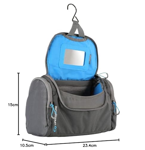 Lifeventure Wash Bag Holdall for Men & Women Water-Resistant Travel Hanging Wash Bag with Mirror and Dry/Wet Separation Pockets — view 6