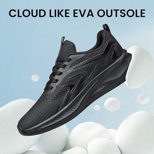 HOIYHEK Wide Fit Trainers for Women Lightweight Breathable Mesh Footwear Wide Toe Box Shoes Womens Non-Slip Comfort Walking Running Shoes for Gym Walking Black Size 6.5 — view 6