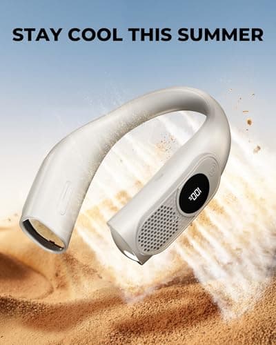 ASNUG Neck Fan, Bladeless Neck Fan, 4000 mAh Rechargeable Personal Fan, 360° Hands Free Wearable Fan, 3 Speeds Adjustable,Faster Cooling, Ultra Quiet, Suitable for Home, Office, Travel, Sports — view 6
