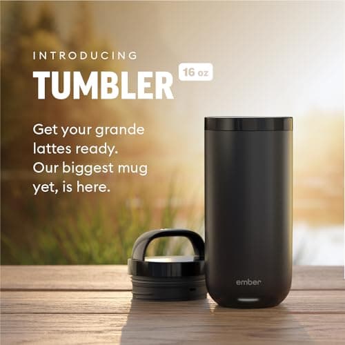 Ember Tumbler, Temperature Control Travel Mug, Stainless Steel, App-Controlled Heated Coffee Mug with 3-Hour Battery Life, Black, 16 Oz — view 2