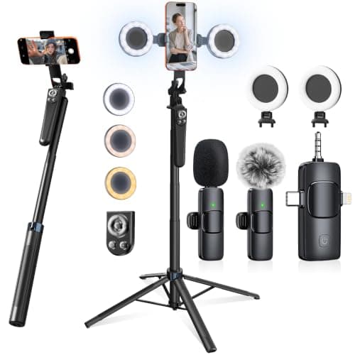 DMYWB 71" Phone Tripod Vlogging Kit for iPhone/Android