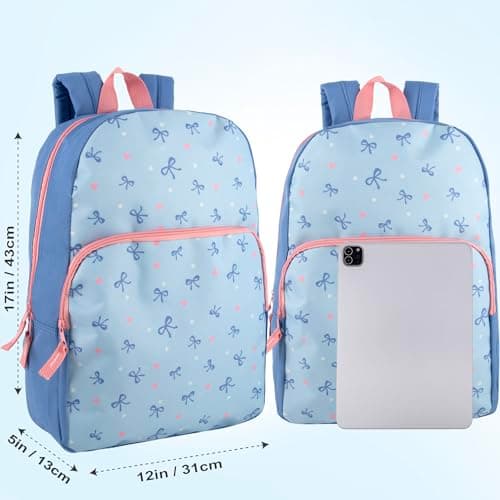 Trail maker Fun School Backpack for Elementary Middle School Girls and Boys | 17 Inch Printed Backpacks for School Kids, Travel (Beautiful Bows) — view 2
