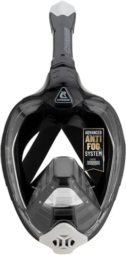 Cressi Bali Full Face Snorkel Mask - Panoramic Diving Mask - Dry-Top Snorkel Set for Adults - Leak-Free Scuba Equipment - Black/Grey - S/M - Full Face — view 2