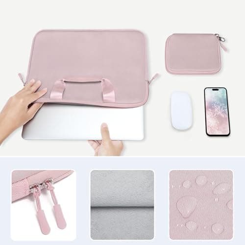 MOSISO Laptop Case 13.3 inch, 13-13.3 inch Laptop Sleeve Bag, Pink — view 5