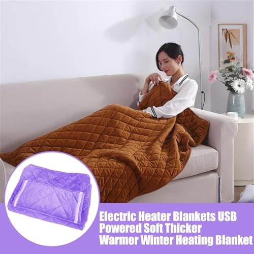 Battery Operated Heated Blanket - 60x80cm Washable USB 5V Rechargeable Heated Blanket, Soft Fleece Electric HeatedBlanket, Portable, Fast Heat-up, For Winter, Nap, Travel, Cold Weather — view 3