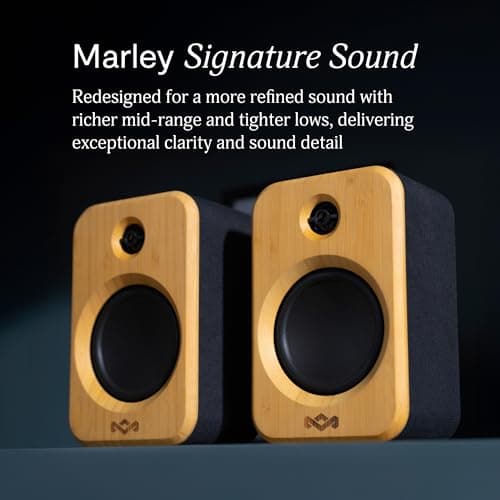 House of Marley Get Together Duo 2 Bluetooth Bookshelf Speakers - Bamboo — view 3