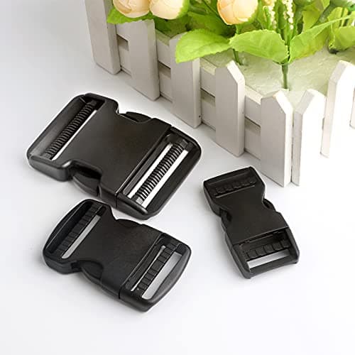 BEAULEGAN Plastic Buckles 25 mm (Pack of 10) - Quick Side Release for Luggage Straps, Pet Collar, Backpack Repair, Dual Adjustable Ends, Black — view 5