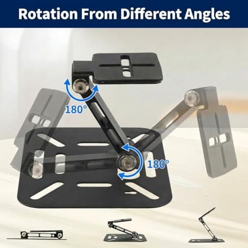 Stamlyn Desktop Projector Stand, Foldable 3-in-1 Mini Projector Holder with 1/4" Screw, 180° Rotatable Projector Mount for Home Cinema, Office, Outdoor, Desk, Wall & Ceiling — view 4