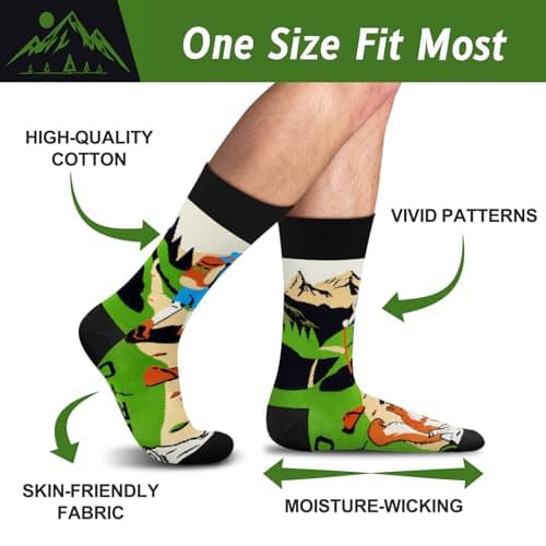 Funny Socks for Men Dad Teenage Boys - RISE AND CLIMB - Novelty Funky Odd Fun Socks for Travellers Climber - Travel Climbing Hiking Accessories Fathers Day Birthday Gifts Christmas Stocking Filler — view 4
