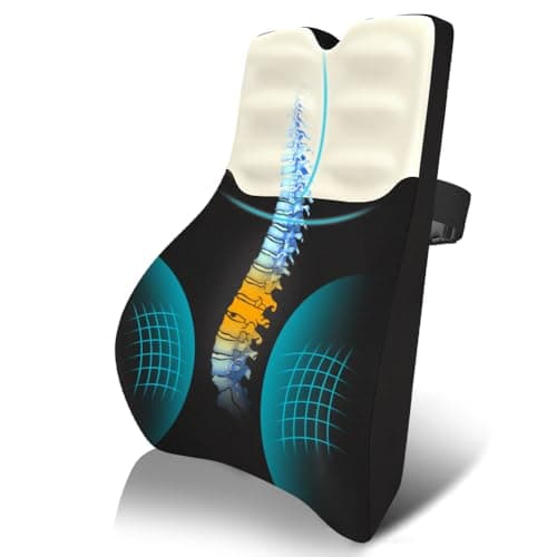 AOOHA Lumbar Support Cushion,Ergonomic Lumbar Support Cushion,Memory Foam Back Support Cushion,with Adjustable Straps and Skin-friendly Cover for Office Chairs,Gaming Chair,Car Seat,Couch,Recliner