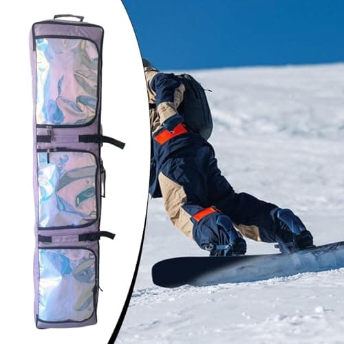 blloocod Roller Ski Bag with Wheels for Air Travel, Snowboard Bag Carrying Case for Gear and Apparel Storage and Transportation- Purple — view 2