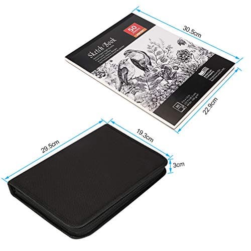 AGPTEK Sketching Pencils Set, Travel Case, 60-Sheet Pad — view 5