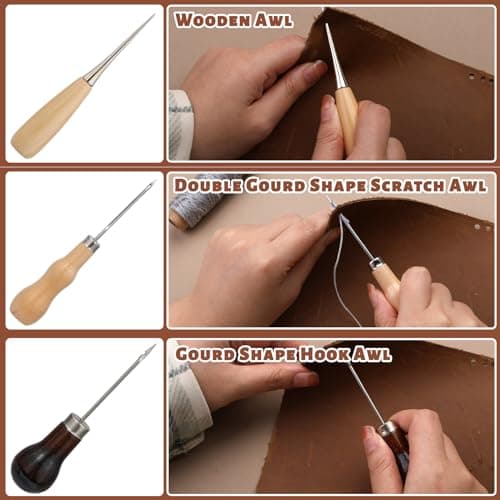 BUOKKON 39 Pcs Leather Sewing Kit Leather Repair Kit — view 5