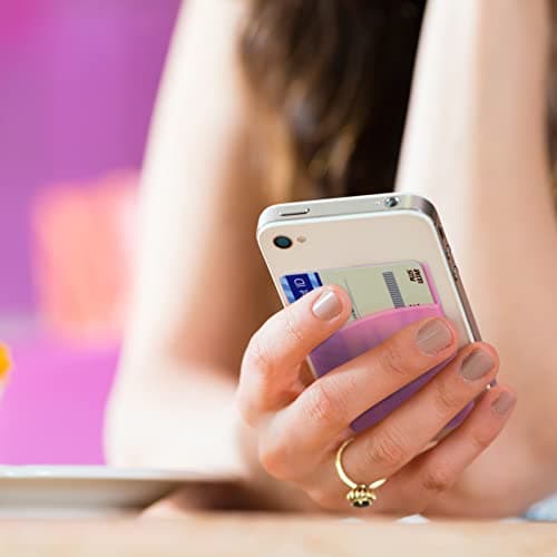 FRIUSATE 6 Pcs Phone Card Holder Adhesive Silicone Phone Wallet — view 3