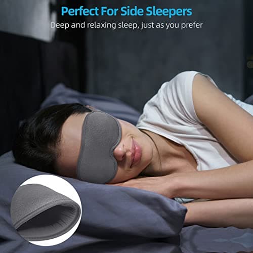2026 Innovative Sleeping Mask for Men and Women 99.99% Light Blocking Ergonomic Adjustable Eye Mask with Earplugs for Sleep, Nap, Meditation, Travel, Comfortable Night's Sleep (Grey) — view 2
