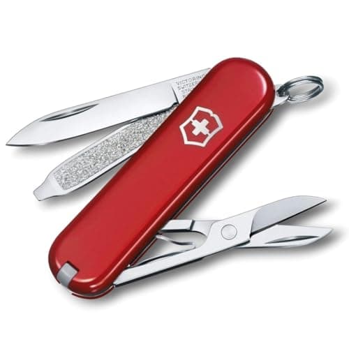 Victorinox Swiss Army Knife Classic SD Pocket Knife, 7 Functions, Red