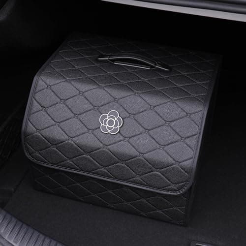 Jenngaoo Car Trunk Storage Organizer, High Capacity PU Leather Storage Box with Lid, Multipurpose Portable Car Organizer for Vehicle Accessories Trunk Storage and Travel Essentials (Black ‑ Large) — view 6
