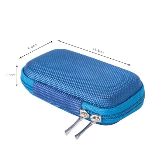 AGPTEK MP3 Player Case,Hard travel case for 1.8 inch MP3 Player ,earphones USB cable memory card U disk-Blue — view 4