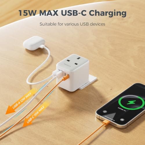 TESSAN Universal Travel Adapter with 2 USB C and 2 USB A Ports — view 4