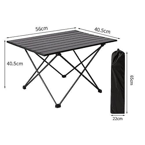 Gainwin Portable Camping Table, Roll Top Aluminum Lightweight (Size M) — view 3
