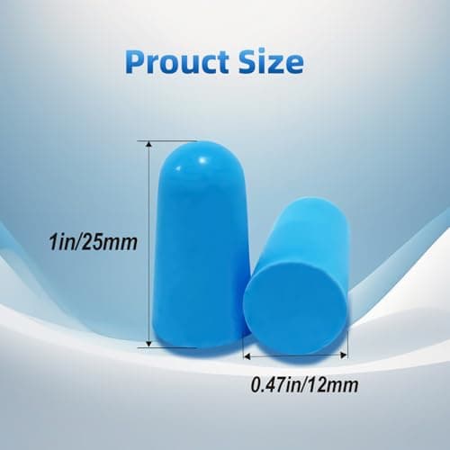 Foam Ear Plug for Sleeping, HOYIO 50 Pair 35dB Soft Earplugs for Noise Cancelling Hearing Protection Soring Blocking, Holiday Travel Cruise Flight Backpacking Work Study Essentials, Disposable, Blue — view 2