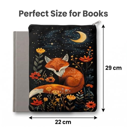 Yipakeh Book Sleeve, Fox Print Zippered for Books/Tablets Travel — view 4