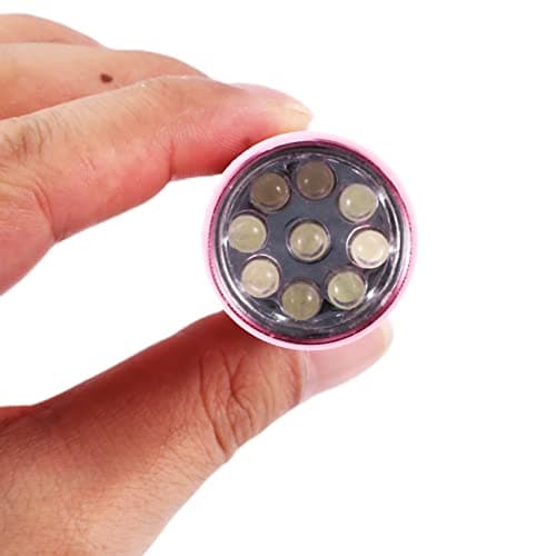 ANBP Outdoor Mini Pink Rubber Coated 9-LED Flashlight Torch, White,pink — view 5