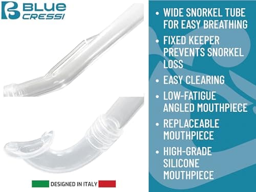 CRESSI Mini Peg & Mini Island Aqua Green/White - Kids Snorkeling Combo Set 2/5 Years Mini Peg Mask and Mini Island Snorkel, Aqua Green/White, One Size — view 5
