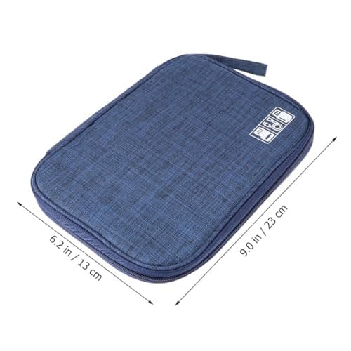 MUSISALY Digital Carrying Pouch in Navy Suitable for Travel and Daily Use Large Capacity Multi-function Portable Cable Storage Bag Organizer with Polyester Material for Mouse and Earphone — view 2