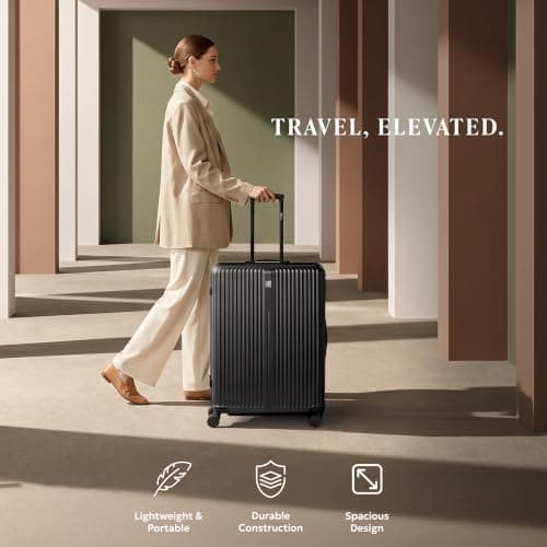 LUGG AirGlide 24 Inch Lightweight Travel Suitcase - Hard Shell Polycarbonate Protection, TSA Approved Lock, Scratch & Water Resistant, Smooth 360° Spinner Wheels & Detachable Interior (66x45.5x27cm) — view 2