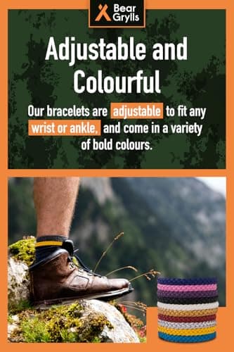 Bear Grylls Mosquito Repellent Bracelets | Crafted for Adventure | Adjustable Leather | DEET-Free | Long-Lasting Protection | Pack of 20 — view 6