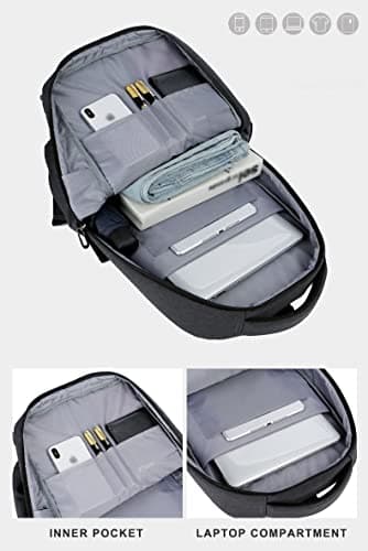 Flex Waterproof Laptop Backpack Business Bag Stylish College Rucksack Fits 15.6 inch Laptop Multicompartment Bag for Men Women with USB portal and Trolley Sleeve Padded Shoulder Adjustable Belt Black — view 2