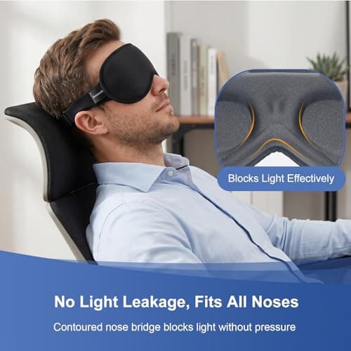SAUNORCH 3D Contoured Sleep Mask, 100% Blackout Eye Mask for Sleeping — view 3