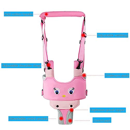 IULONEE Baby Walking Harness Handheld Kid Walker Helper Assistant Belt Pink — view 4