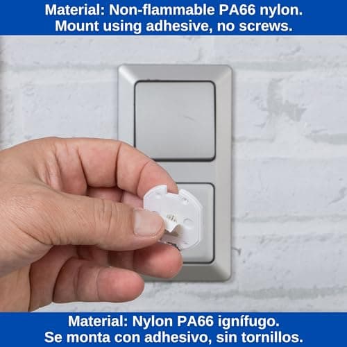 Sockets child protection for gluing, 10 pieces, suitable for Schuko sockets type F, in white, type F protection for gluing, outlet safety plug, connector child security, baby point lock set — view 4